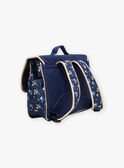 Cartable bleu marine fantaisie en toile GICARETTE / 23H4PF92BES070